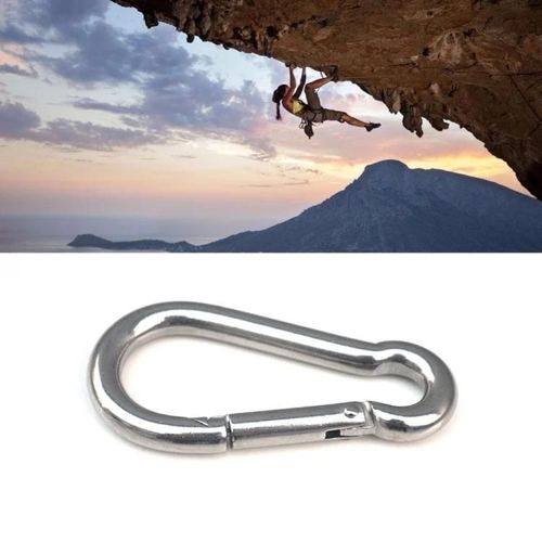 M7 Mousqueton En Acier Inoxydable Crochet À Ressort Multi-Outil Alpinisme Boucle Serrure Corde De Crochet De Camping,Diamètre Intérieur : 6,84 Mm