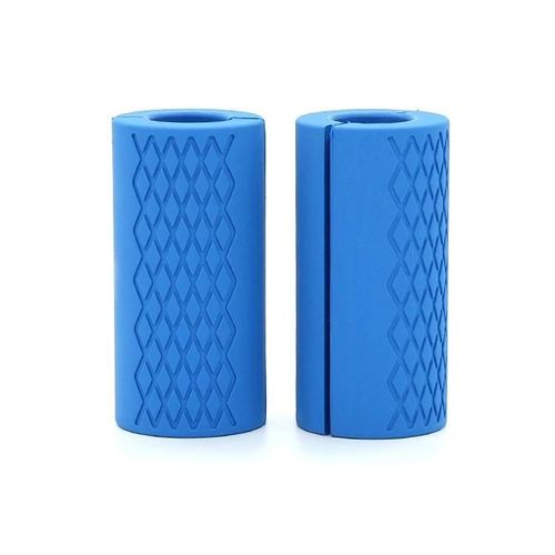 Poignées De Poignée D'haltères Avec Haltères-Poignées De Barre Épaisses En Silicone (Bleu)-Bleu