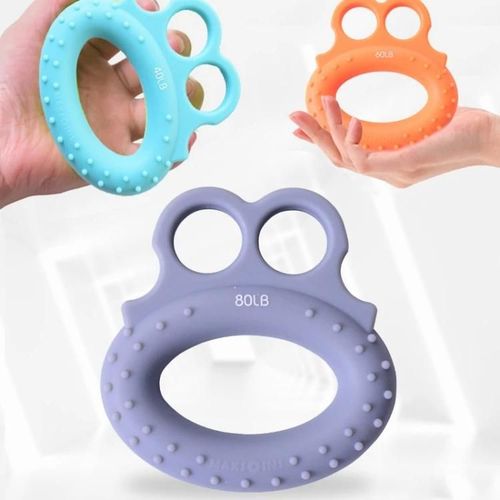Angry Frog Finger Grip Rings-2 Pcs 80lb Appareil De Musculation 80lb (Gris)