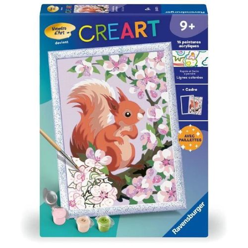Creart Kids 18x24cm Écureuil Au Printemps. Kit De Peinture Par Numéros Numéro D'art. Des 9 Ans. 25837. Ravensburger