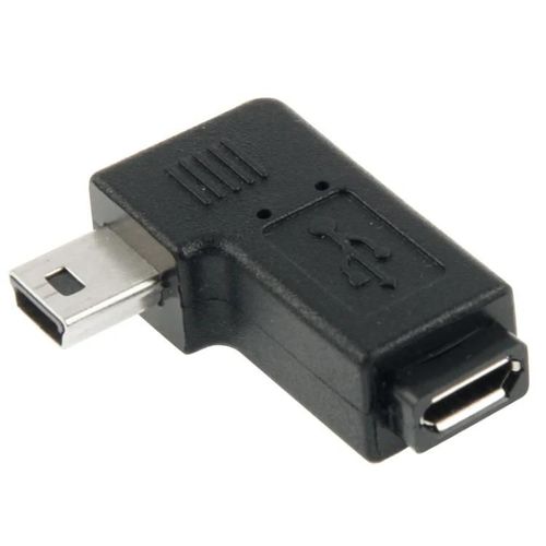 Adaptateur micro USB à mini USB à 90 degrés
