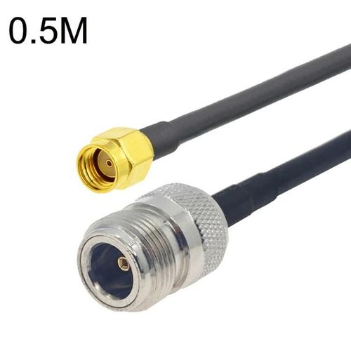 RP-SMA Câble adaptateur coaxial mâle vers N femelle-0,5m RG58,