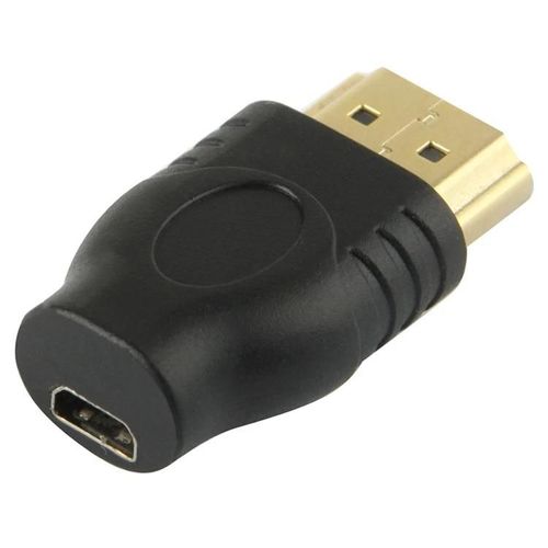 Adaptateur HDMI-Plaqué Or 19 Broches Mâle vers Micro HDMI Femelle-