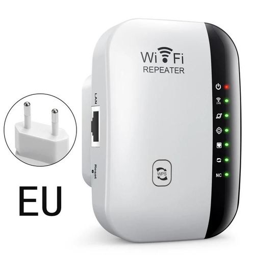 Répéteur WIFI sans fil-300Mbps,2.4G,prise UE,7 indicateurs LED-