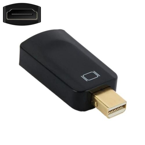 Adaptateur Mini DisplayPort vers HDMI femelle-Compact 4cm,Noir Noir
