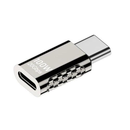 Adaptateur Type-C 100W-20Gbps Alliage de Zinc Mâle à Femelle,