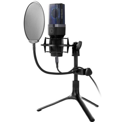Yanmai X1 4 en 1 pliable levage bureau professionnel diffusion en direct Cardioïde pointant à condensateur Ensemble de microphone d'enregistrement avec filet de soufflage et support antichoc et câble USB-C / Type-C de 1,8 m