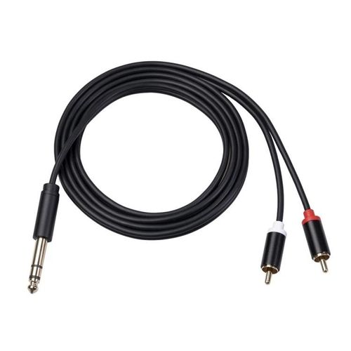 Câble audio stéréo 6,35 mm mâle vers double RCA mâle-Longueur 1,5 m |