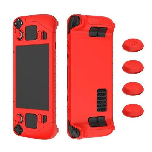 Pour Manette De Jeu Steam Deck Étui De Protection En Silicone Souple Avec 4pcs Key Cap Sd001 (Rouge) Rouge