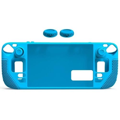 Housse En Silicone Pour Steam Deck-Tout Compris Avec Capuchon À Bouton (Bleu) Bleu