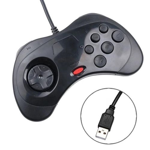 Manette De Jeu Usb Pour Sega Saturn-Noir,Design Ergonomique Noir