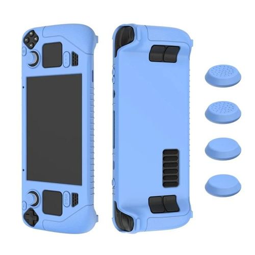 Pour Manette De Jeu Steam Deck Étui De Protection En Silicone Souple Avec 4pcs Key Cap Sd001 (Bleu Lumineux) Bleu Lumineux