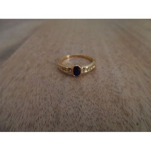 Bague Métal Perle Bleue Et Strass