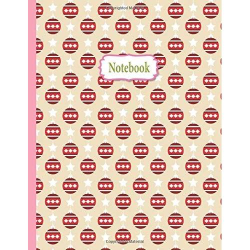 Notebook: Christmas Ornament Pattern Lined Writing Journals,Large A4(8.5 X11),120 Pages,Christmas Notebook Journal,Christmas Notebook Lined Journal,Ruled A4 Sheet With Margin,Lined Notebook,Lined Jour