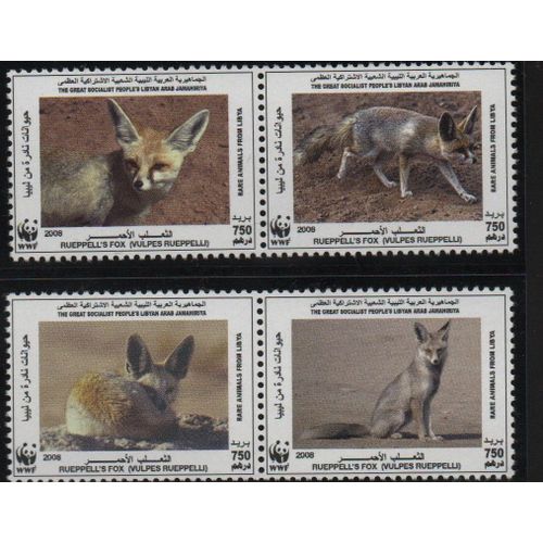 Libye Timbres Animaux Le Fennec 2008