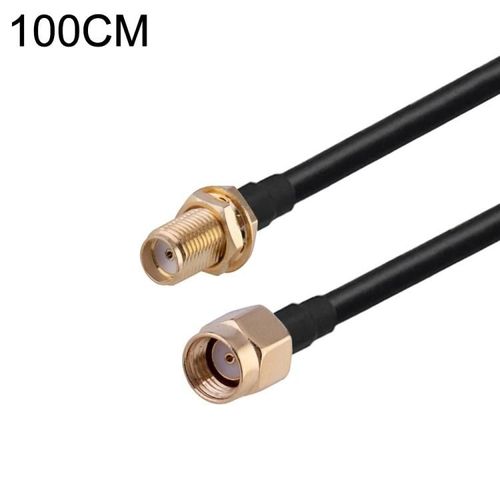 RP-SMA Câble adaptateur coaxial mâle vers SMA femelle-1m RG174,