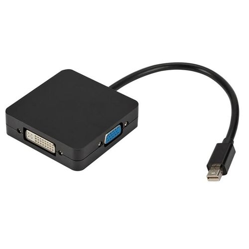 Adaptateur Mini DisplayPort vers HDMI VGA DVI-18cm,Noir,Noir