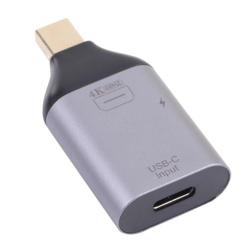 Adaptateur Mini DisplayPort 4K 60Hz vers USB-C-Charge 2-en-1 et port femelle