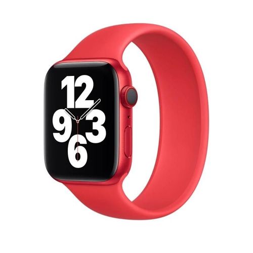 Bracelet De Montre Élastique En Silicone Pour Apple Watch Series 8/7/Se-Couleur Unie,130mm (Blanc/Rouge) Rouge