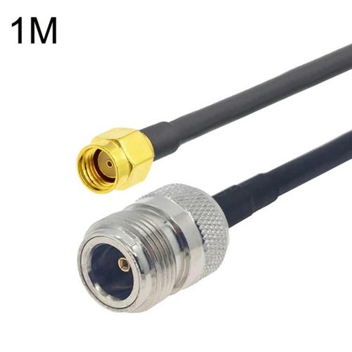 RP-SMA Câble adaptateur coaxial mâle vers N femelle-1m RG58,