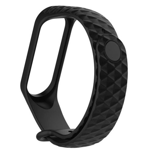 Bracelet De Montre Xiaomi 3/4 En Silicone-Texture Diamant,Longueur 23cm,Blanc Noir