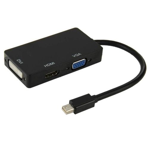 Câble adaptateur Mini DisplayPort vers HDMI VGA DVI-17cm,Noir Noir