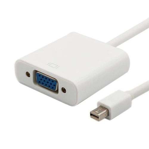 Adaptateur Mini DisplayPort vers VGA-1080P,Blanc,Blanc