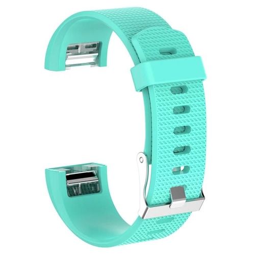 Bracelet De Montre En Silicone Charge 2 De Fitbit-Texture Commune,Boucle,Grand (Blanc/Bleu Lac) Bleu Lac