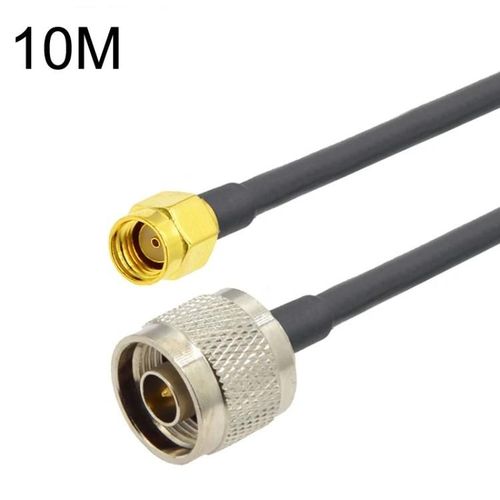 RP-SMA Câble adaptateur coaxial mâle vers N mâle-10m Longueur du câble RG58