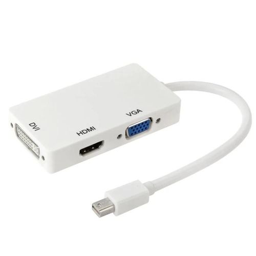 Câble adaptateur Mini DisplayPort vers HDMI VGA DVI-17 cm,Blanc