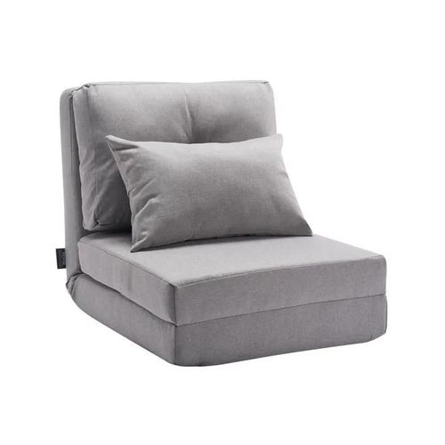 Chaise De Sol Pliante-Vevor-Fauteuil De Sol 5 Positions Réglables-Fauteuil Convertible Pour Salon, Chambre-Gris