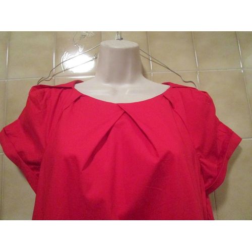 Robe Rouge Mango, Très Élégante, Légère, Longueur 2/3, T. 38