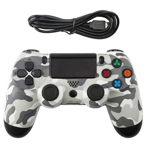 Manette De Jeu-Filaire,Camouflage Gris,Motif Flocon De Neige Pour Ps4
