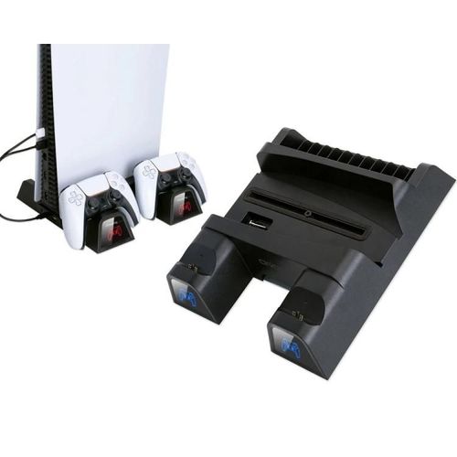 Ventilateur De Refroidissement Et Station De Charge Pour Console De Jeu Ps5 Avec Lumière Led Et Stockage-Oivo Iv-P5235b