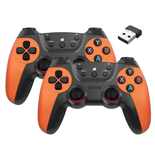 Km-029 2.4g Un Pour Deux Doubles Manette Sans Fil Support Pc / Linux / Android / Tvbox Km-029 (Vitality Orange) Vitality Orange