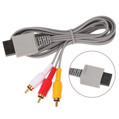 Câble Composite Rca Av De 1,8 M-Sortie Vidéo 480p Pour Nintendo Wii Et Ps1/Ps2