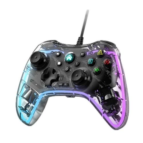 Manette De Jeu Filaire-Glare Transparent Pour Nintendo Switch,Ps,Pc-Blanc