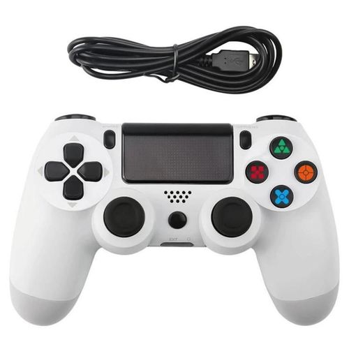 Manette De Jeu Filaire Pour Ps4-Snowflake Button Design,Blanc
