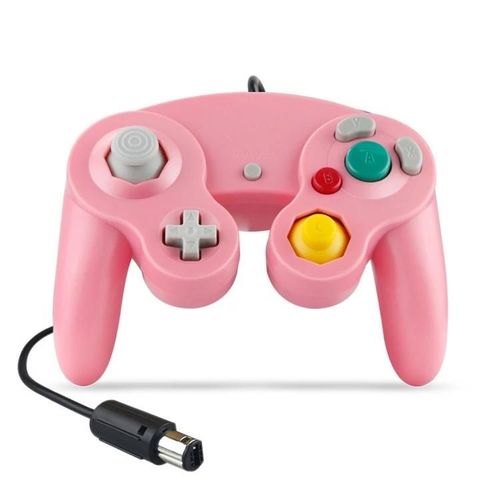 Manette De Jeu Filaire-2 Pièces Single Point Vibrant Pour Nintendo Ngc/Wii-Rose