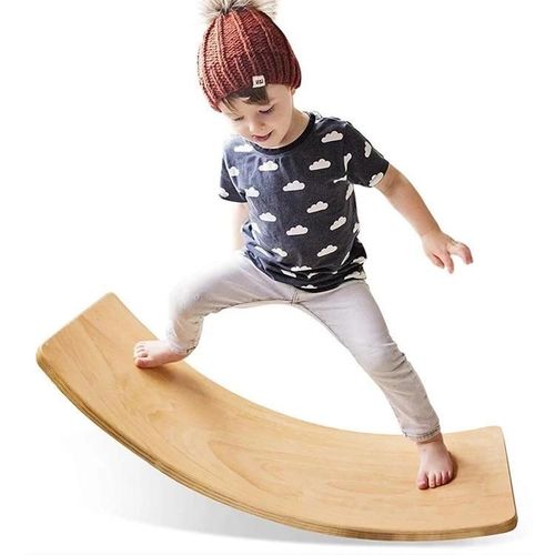 Planche D'équilibre En Bois Pour Enfants-Jeu Éducatif D'entraînement Au Yoga À Bascule