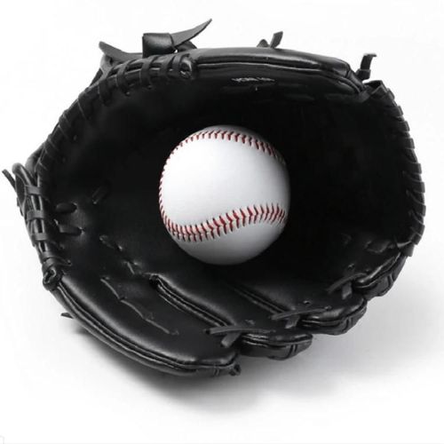 Gants De Baseball-Gants De Lanceur Épaissis En Pvc De 12,5 Pouces-Noir