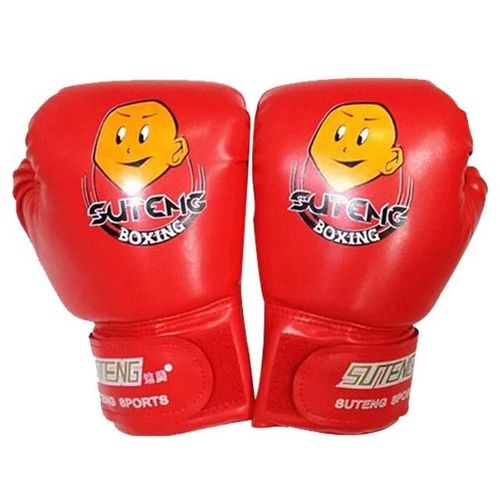 Gants De Boxe Pour Enfants-Cartoon Pu Leather,Rouge-Suteng Red