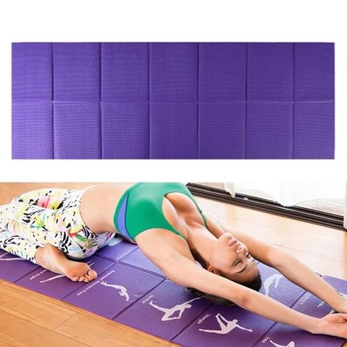 Tapis De Yoga Portable-Coussin De Voyage Pliable Épais De 8 Mm Pour Les Étudiants (Violet)