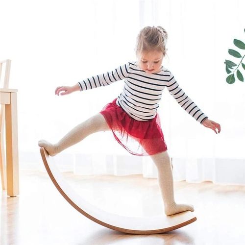 Planche D'équilibre En Bois Pour Enfants-Jeu Éducatif D'entraînement À La Balançoire Et Au Yoga
