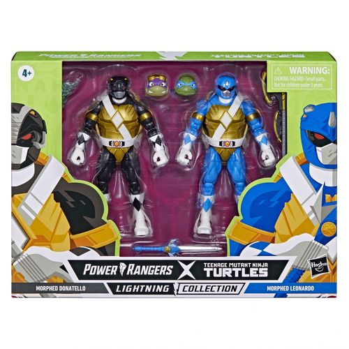 Hasbro Power Rangers X Teenage Mutant Ninja Turtle Lightning Collection Morphed Donatello Ranger Noir Et Leonardo Ranger Bleu