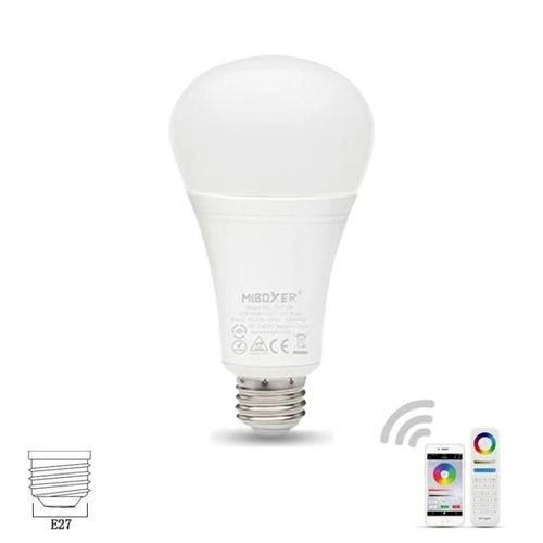 Ampoule LED RGB CCT-12W E27 Lumière intelligente avec télécommande et contrôle par application-