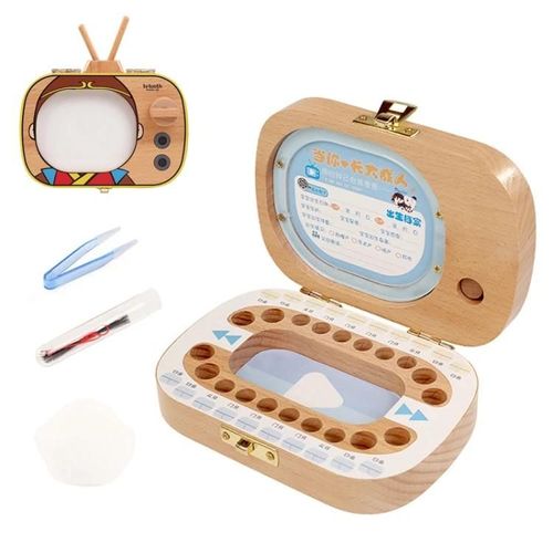 Boîte De Préservation Des Dents En Bois-Conception Créative D'un Téléviseur Pour Enfants