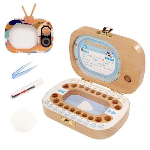 Boîte De Préservation Des Dents En Bois-Conception Créative D'un Téléviseur Pour Enfants