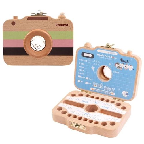 Boîte De Préservation Des Dents En Bois Pour Enfants-Creative Deciduous Teeth Storage By