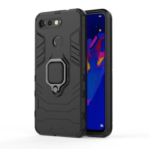 Coque De Protection Antichoc Pour Huawei Honor View 20-Pc + Tpu,Support D'anneau Magnétique,Noir Noir